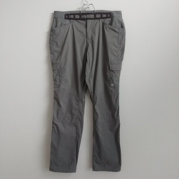 Windriver Pants - Windriver Womens athletic hiking pants nylon spandex neutral olive green grey 10